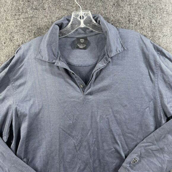 Nike Golf Shirt Men's Large Navy Polo Long Sleeve Collared VTG - Picture 2 of 8